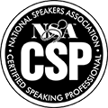 The Certified Speaking Professional is the highest earned designation conferred by the National Speakers Association and the International Federation for Professional Speakers. It is the speaking profession's international measure of professional platform skill. Gregg recieved this designation in 2004. Certified Speaking Professional